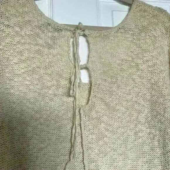 Soft Surroundings Knit Tunic Sweater Womens Size L, Cream NWT Short Sleeve - Picture 5 of 6
